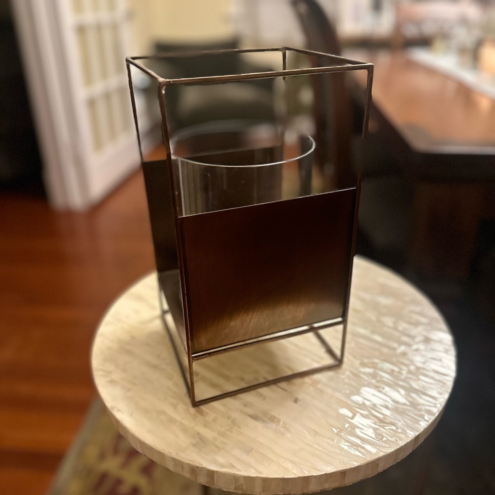 West Elm Metal and Glass Candle Holder